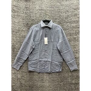 Mango MNG Regular Fit Button Up Long Sleeve Lyocell Fuild Shirt Gray Mens Size S